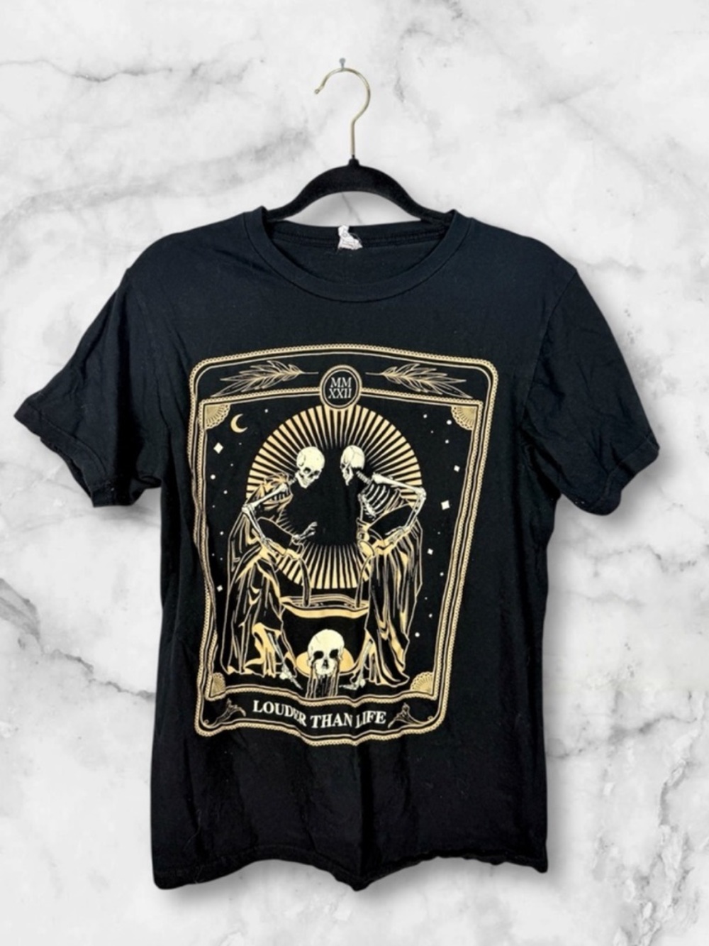 5 for $25 Louder Than Life black skeleton full line up band T-shirt size medium